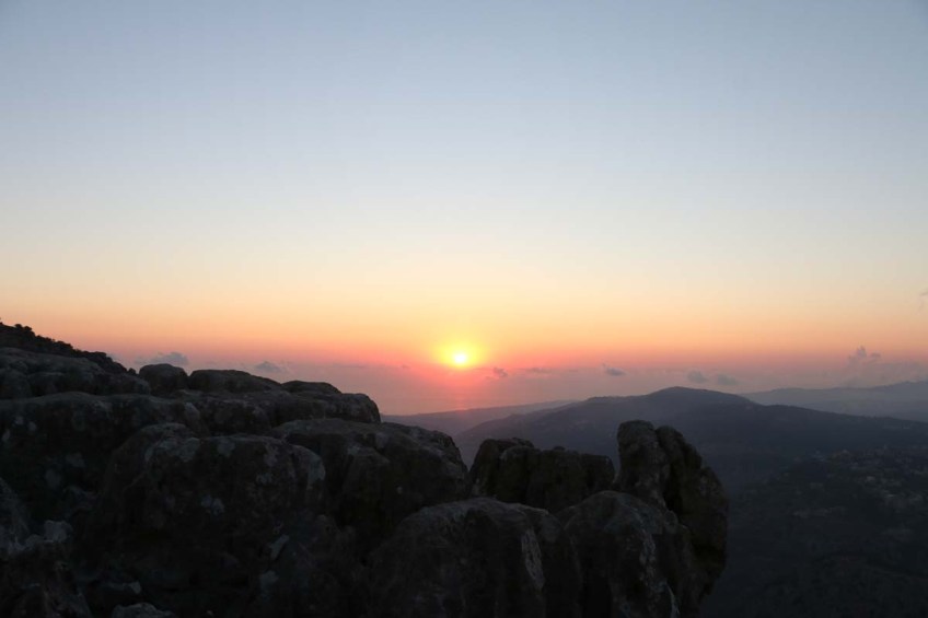 The sunset view from the mountains of Lebanon