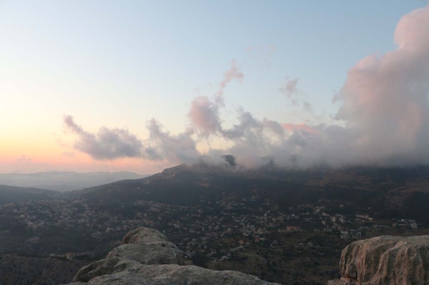 The sunset view from the mountains of Lebanon