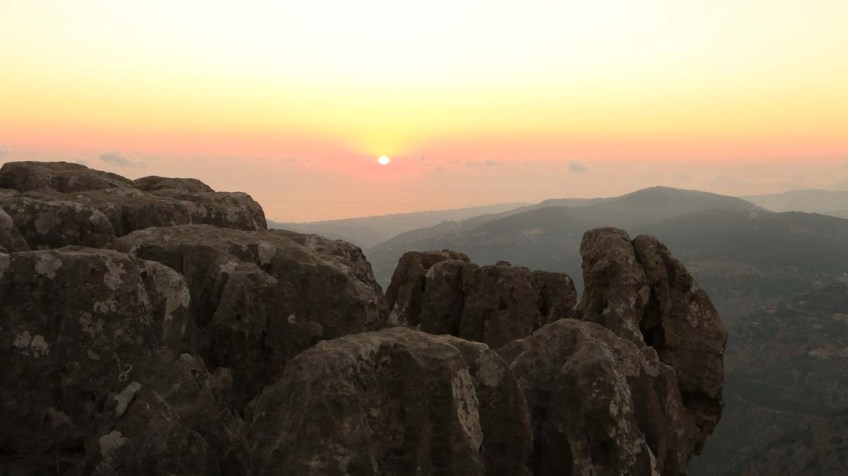 The sunset view from the mountains of Lebanon