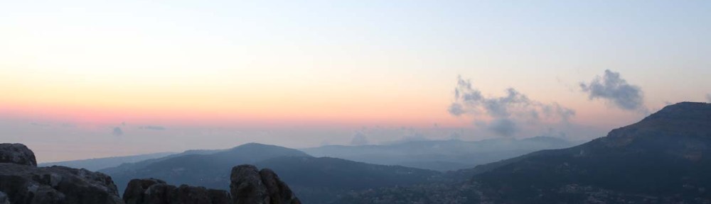 The sunset view from the mountains of Lebanon