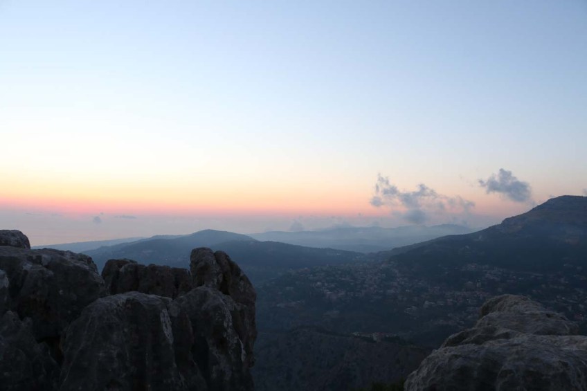 The sunset view from the mountains of Lebanon