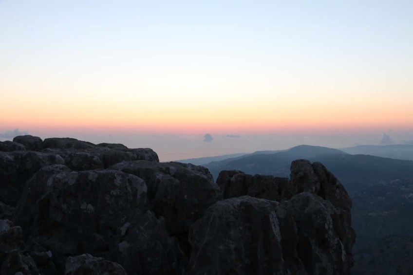 The sunset view from the mountains of Lebanon
