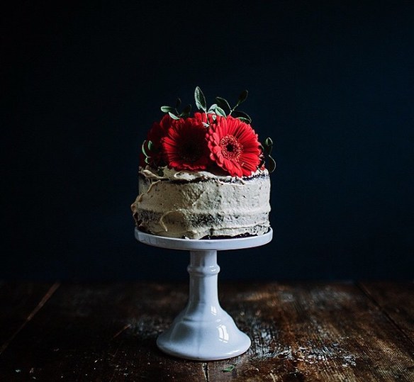 sunflower, redflower, cake