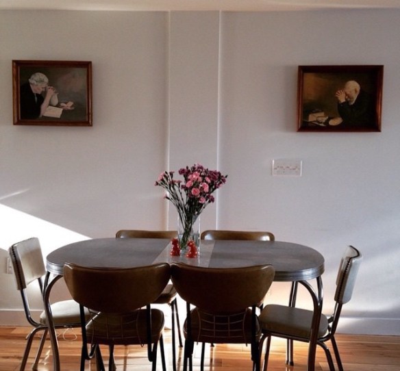 dinning table. painting, set up