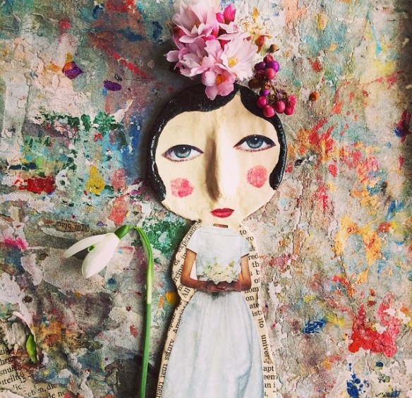 Tilly2Milly, crayon, collage, art, flowers 
