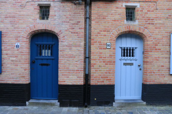 blue doors