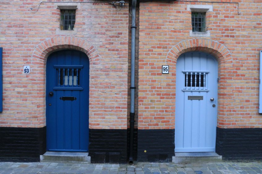 blue doors